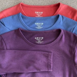 Bundle of 3 Orvis “Perfect Tees”, Pima Cotton Blend, Small